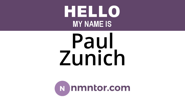 Paul Zunich