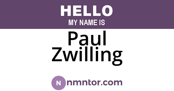 Paul Zwilling