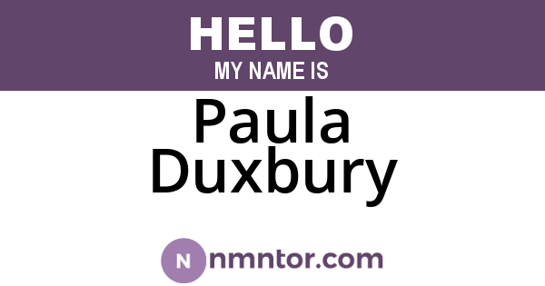 Paula Duxbury