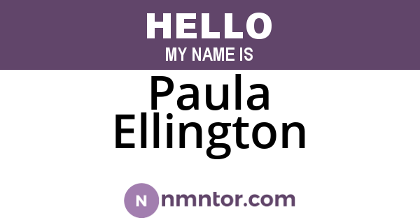 Paula Ellington
