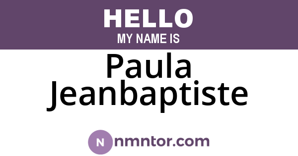 Paula Jeanbaptiste