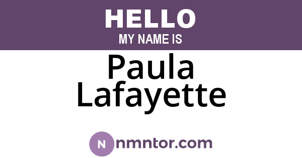 Paula Lafayette