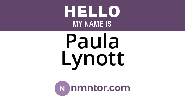 Paula Lynott