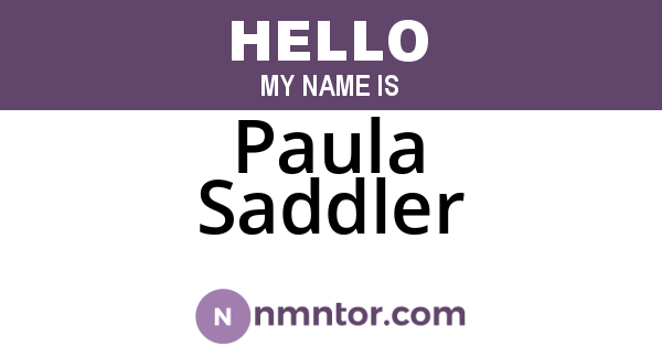 Paula Saddler