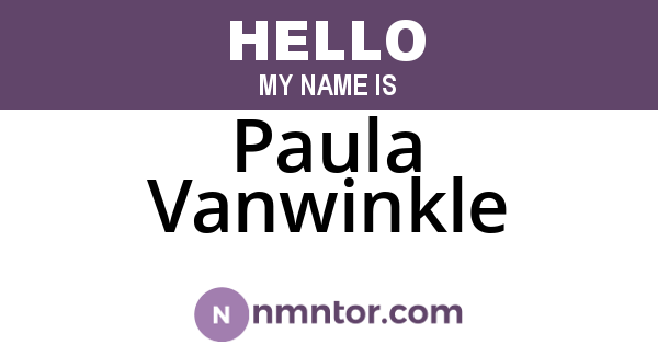 Paula Vanwinkle