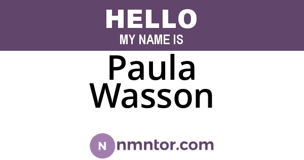 Paula Wasson