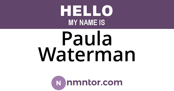 Paula Waterman