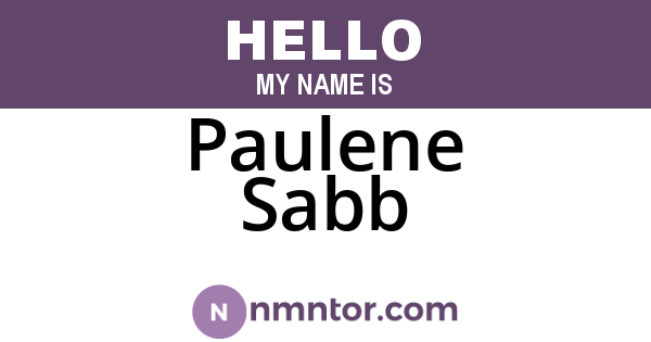 Paulene Sabb