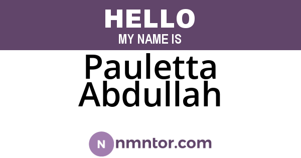 Pauletta Abdullah