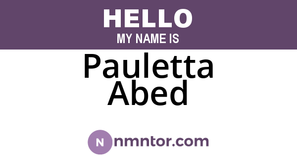 Pauletta Abed