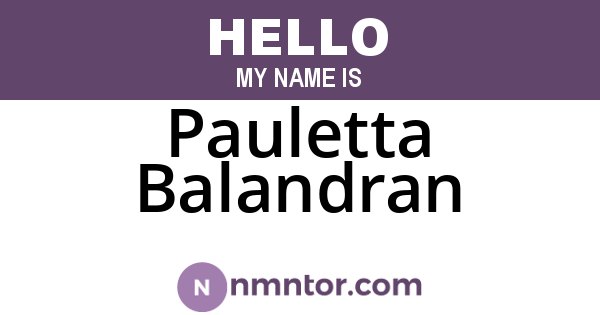 Pauletta Balandran
