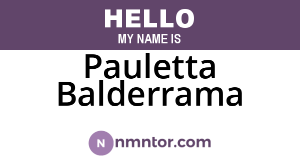 Pauletta Balderrama