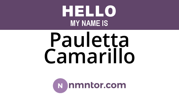 Pauletta Camarillo