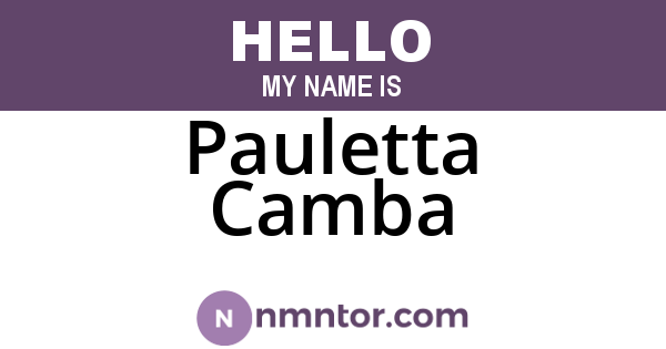 Pauletta Camba