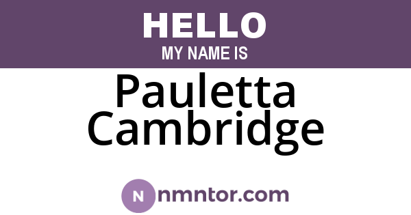 Pauletta Cambridge