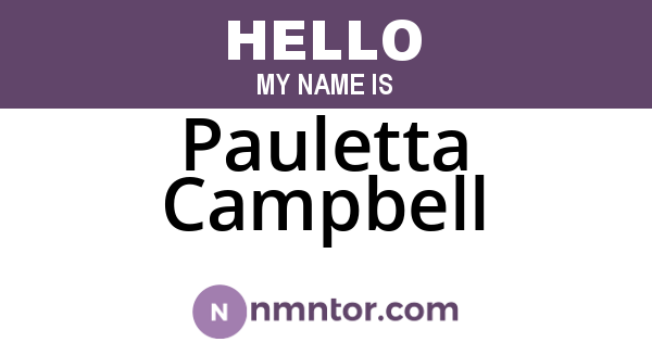 Pauletta Campbell