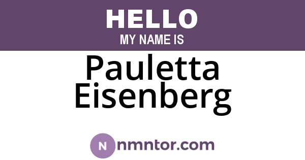 Pauletta Eisenberg