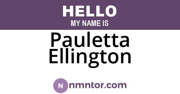 Pauletta Ellington