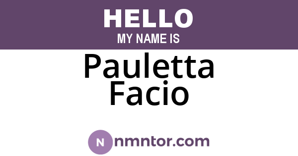 Pauletta Facio