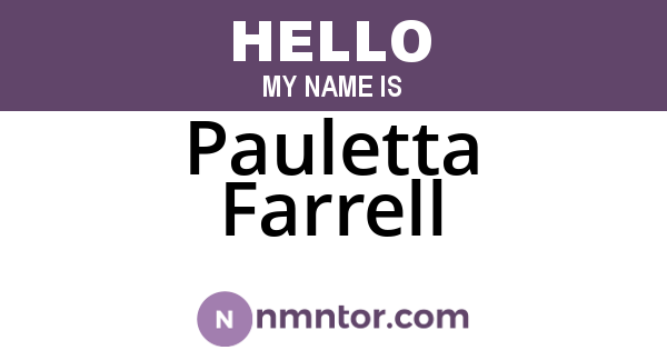 Pauletta Farrell