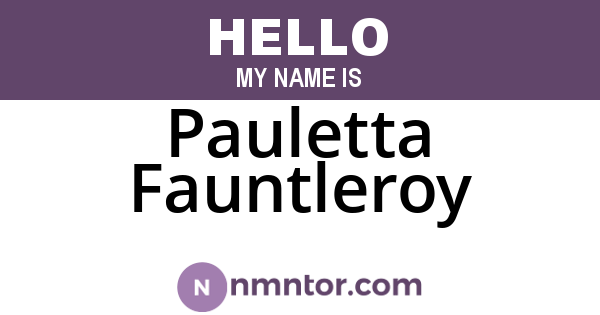 Pauletta Fauntleroy