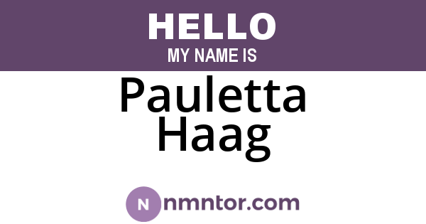 Pauletta Haag