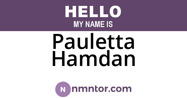 Pauletta Hamdan