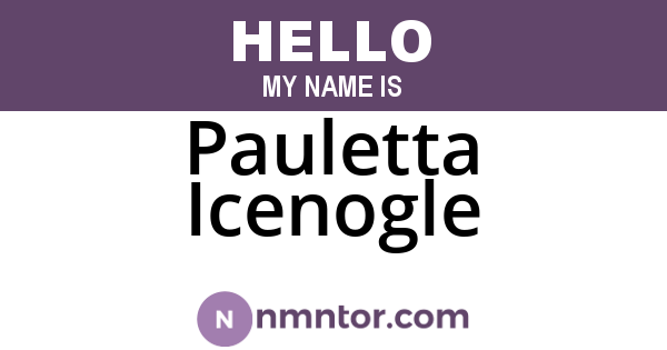 Pauletta Icenogle
