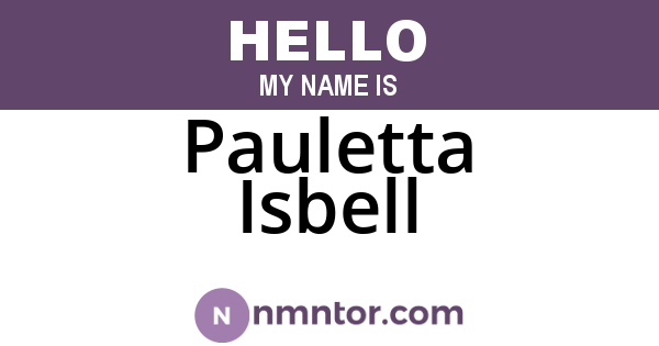 Pauletta Isbell