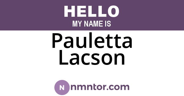 Pauletta Lacson