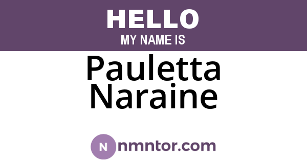 Pauletta Naraine