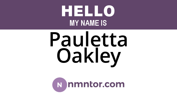 Pauletta Oakley