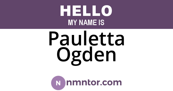 Pauletta Ogden