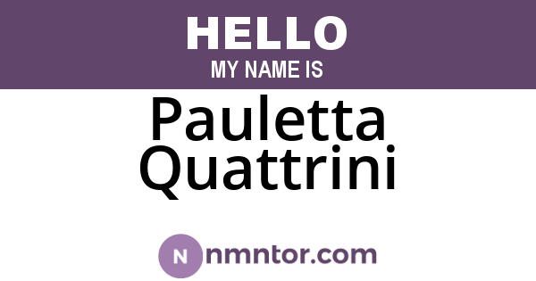 Pauletta Quattrini