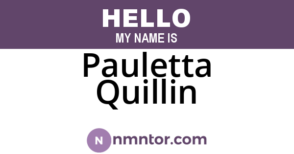 Pauletta Quillin