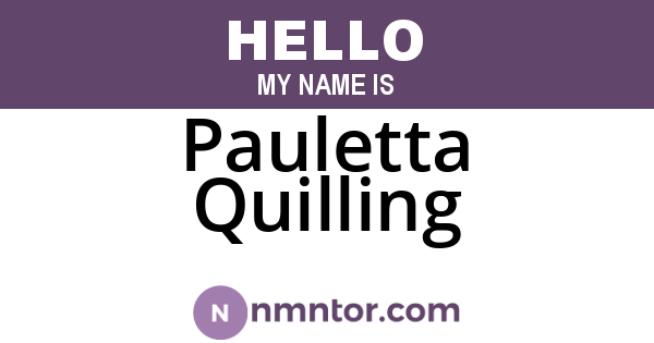 Pauletta Quilling