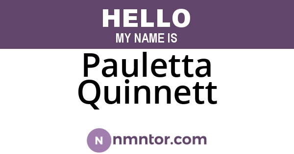 Pauletta Quinnett