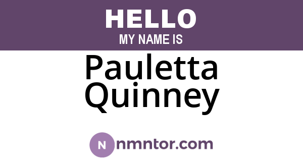 Pauletta Quinney