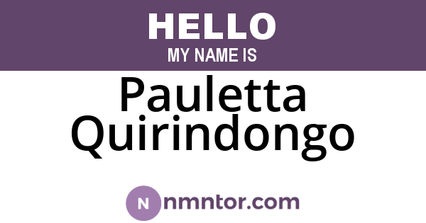 Pauletta Quirindongo