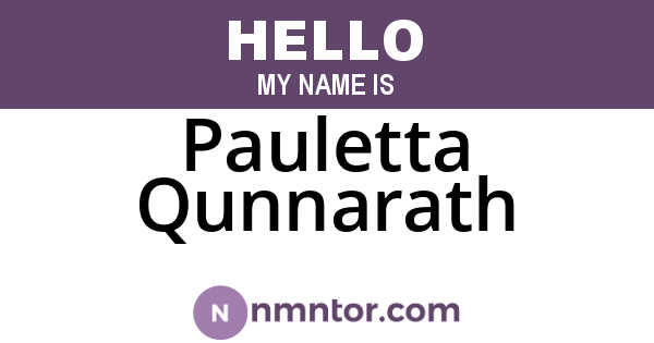 Pauletta Qunnarath