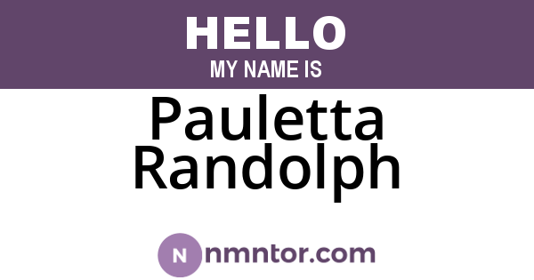 Pauletta Randolph