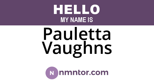 Pauletta Vaughns