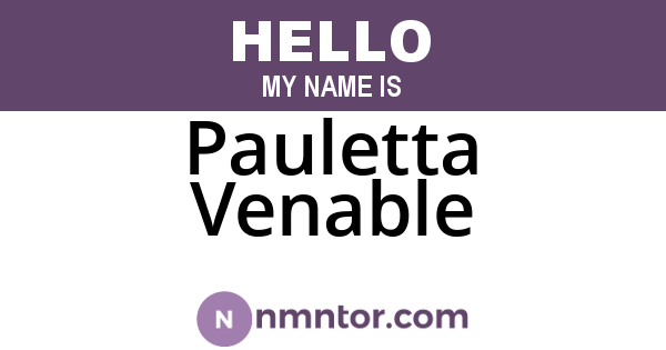 Pauletta Venable