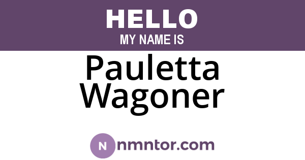 Pauletta Wagoner