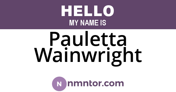 Pauletta Wainwright