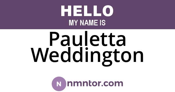 Pauletta Weddington