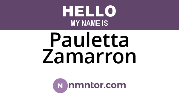 Pauletta Zamarron