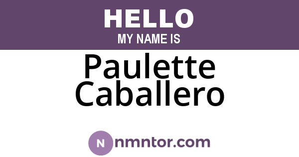 Paulette Caballero