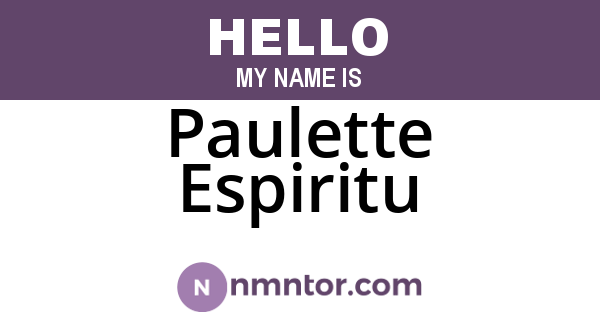 Paulette Espiritu