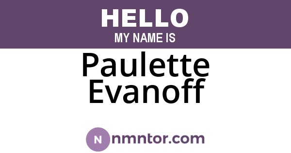 Paulette Evanoff